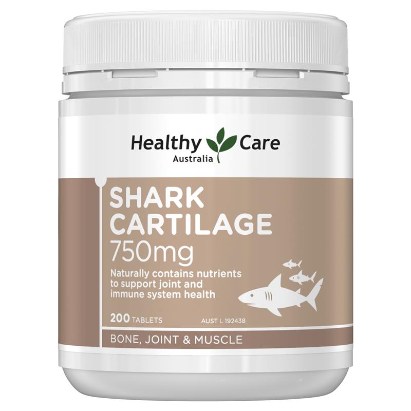 Sụn cá mập Healthy Care Shark Cartilage 750mg 200 viên Úc