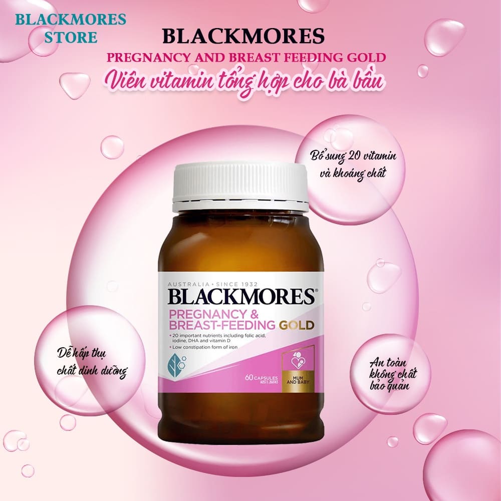 Vitamin Blackmores Bầu Pregnancy Breastfeeding hộp 180 viên